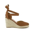 thumbnail image 3 of BLISSFUL STEP Women's Shoes Espadrille Wedge High Heel Round Toe Sandals Brown 5.5, 3 of 7
