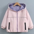 thumbnail image 5 of Girls Sporty Rain Jacket Waterproof Packable Lined Running Hooded Jacket Windbreaker Raincoat Kids Water-Resistant Rain Coats, 5 of 8