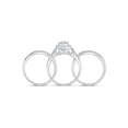 thumbnail image 4 of 10kt White Gold Round Diamond Cluster Bridal Wedding Ring Band Set 1/2 Cttw, 4 of 4