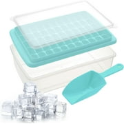 Yoove Ice Cube Tray with Lid and Container - 55 Nuggets Ice Tray Mold for Freezer Aqua