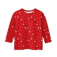 thumbnail image 3 of CCRFTGI Tween Girl Shirts Size 8-9 Preppy Crewneck Tween Girls Shirts Polka Dot Printed 3/4 Sleeve Shirt Fall Girls 10/12 Clothes Red 8-9 Years, 3 of 4