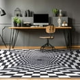 thumbnail image 5 of Well Woven Apollo Warp Hole Modern Checkered Black Ivory Printed Distressed Machine Washable 3'3" x 5' Area Rug, 5 of 5