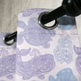 thumbnail image 4 of Ambesonne Whale Grommet Curtain, Sea Life Paisley Illustration, 50" x 63", Pale Pink Purple Blue, 4 of 6