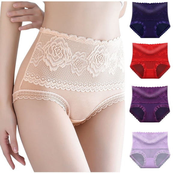 Swuxness Women's Seamless Stretch Briefs Solid Color Breathable Soft Comfortable Everyday High Waisted Panties