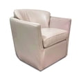 thumbnail image 2 of Bowery Hill Transitional Leather Swivel Chair in Luxurious Off White, 2 of 5