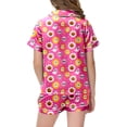 thumbnail image 5 of NIEWTR Halloween Pajamas Girls Pumpkin Ghost Print Short Sleeve Button Down Girls PJS Kids Sleepwear Nightwear Loungewear Set Kids Pajamas Girls, 5 of 5