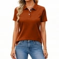 thumbnail image 2 of Polo Shirts for Women Button Down Short Sleeve Golf Shirts for Women Cotton Plus Size Work Blouses Tee, 2 of 5