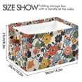thumbnail image 4 of Yayeee 2 Pack Canvas Storage Basket with Handles for Shelves Fabric Bins Closet Organizer, Black Flowers Pattern, 4 of 8
