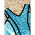 thumbnail image 5 of DPOIS Kid Girls Sparkling Sequins Lyrical Ballet Dance Leotard Tutu Dress Blue-A 12, 5 of 7