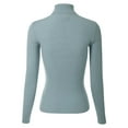 thumbnail image 4 of Made by Olivia Women's Solid Long Sleeve Ribbed Turtleneck Sweater Knit Top, 4 of 4