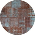 thumbnail image 1 of Ahgly Company Indoor Round Patchwork Light Blue Transitional Area Rugs, 8' Round, 1 of 4