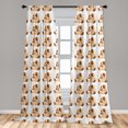thumbnail image 5 of Ambesonne Dog Lover Curtains, Animal Character Pet Fun, Pair of 28"x63", Beige and Brown, 5 of 5
