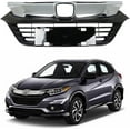 thumbnail image 7 of waltyotur Front Bumper Grille Chrome Black For 2019 2020 2021 Honda HRV HR-V HO1200240, 7 of 7
