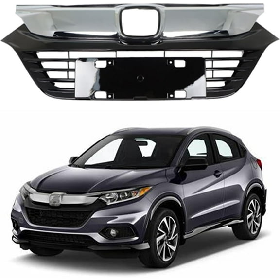 SEBLAFF For 2019 2020 2021 Honda HRV HR-V Chrome Front Bumper Upper Grille ABS Grill