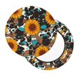 thumbnail image 3 of Round Bar Stool Seat Covers, Vintage Sunflowes Elastic Round Chair Cover Stool Seat Slipcover Bar Stool Cushions Round Pad for 12-14 inch, 3 of 7