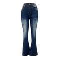 thumbnail image 4 of Difdany Butt Lifting Low Rise Jeans for Women Trendy Stretch Wide Leg Pants Denim Dark Blue L, 4 of 8