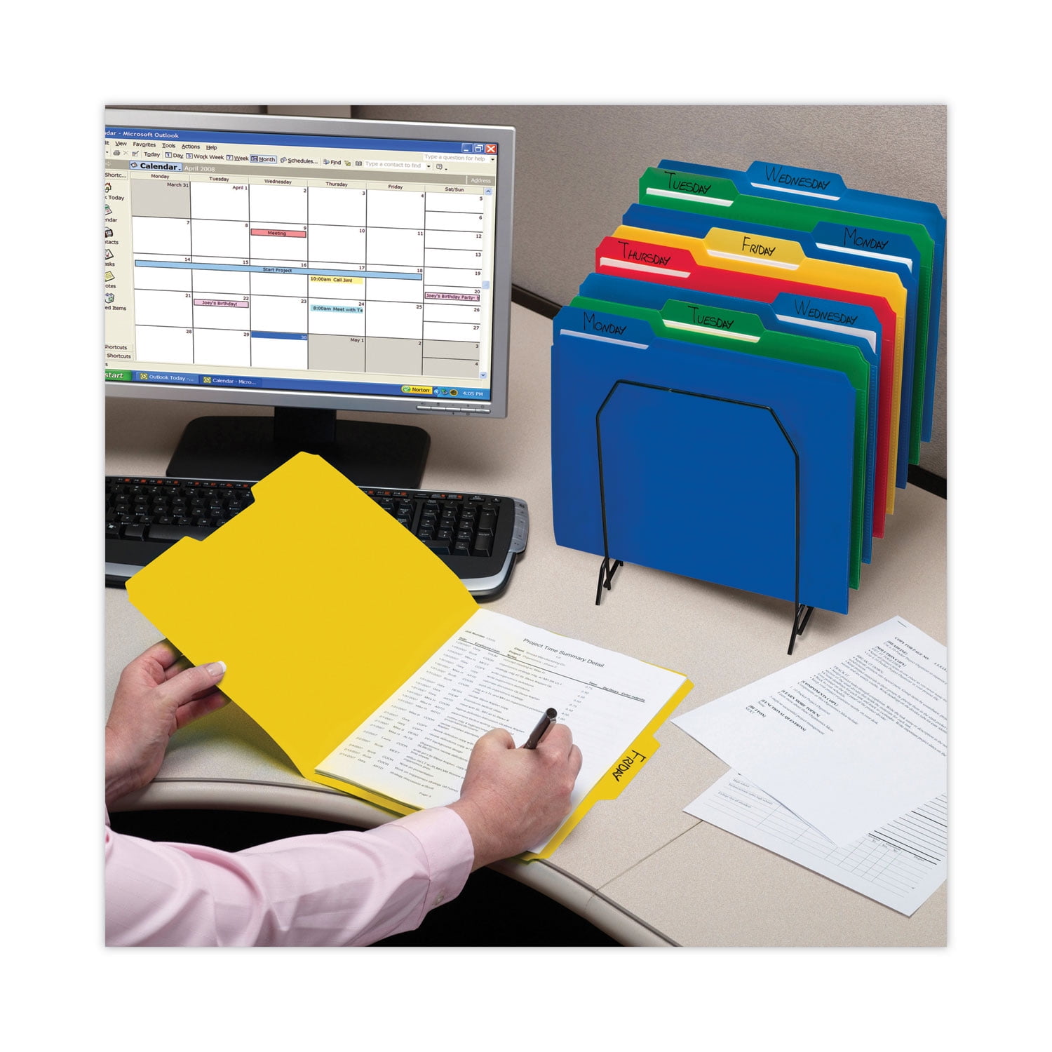 Smead Poly File Folder, 1/3-Cut Tab, Letter Size, Green, 24 per Box (10502)