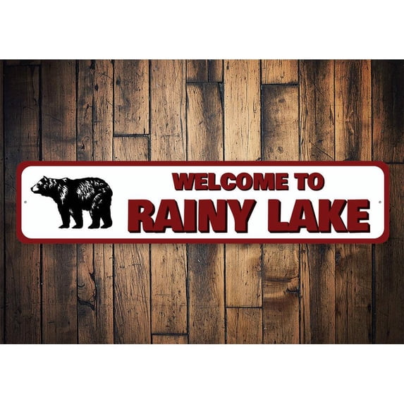 Welcome to Lake Name Novelty Decor, Metal Wall Sign - 4x18 Inches