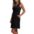 thumbnail image 4 of Vestido mini negro sin mangas en línea A de verano WIHOLL, 4 of 5