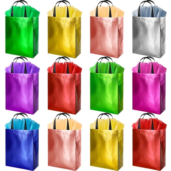 Bolsas de regalo BLEWINDZ, 18 unidades, reutilizables, tamaño mediano, 26 x 20 x 10 cm