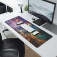 thumbnail image 2 of Gaming Reimagined: Large Dazzling Galaxy Mouse Pad; Non-Slip Rubber Base for Improved Control, Stitched Edges for Long-lasting Use. Perfect as a Keyboard Mat & Desk Pad - 31.5x11.8inch., 2 of 7