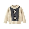 thumbnail image 7 of hengsof Children'S Diamond Pattern Preppy Sweater, Knitted Pullover Long Sleeve Classic Warm Top, Soft Color Block Knitted Top, 7 of 7