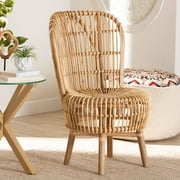 bali & pari Nagoya Modern Bohemian Natural Rattan Tall Lounge Chair