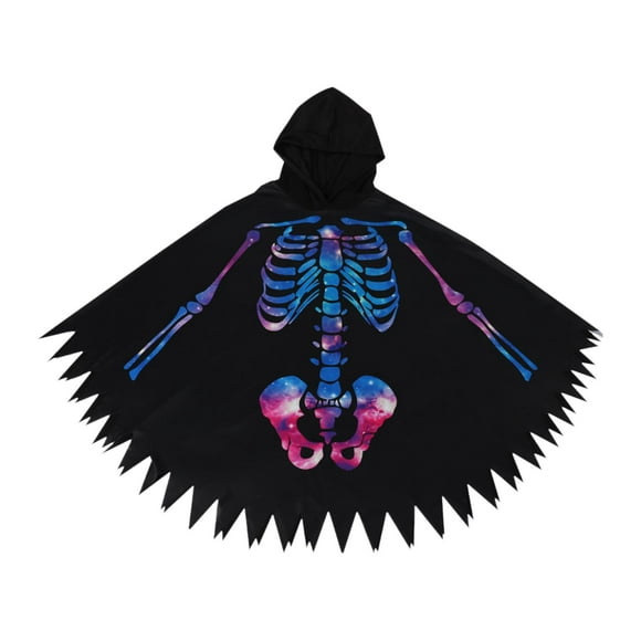 Costume d'Halloween de Cape de Crâne, Costume de Cosplay de Robe d'Horreur de Squelette Adultes