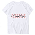 thumbnail image 1 of Blusas de Manga Corta para las Mujeres Divertido Impreso Cuello Redondo Tee, Vintage Humor Gráfico Blusas de Primavera para las Mujeres, 1 of 3