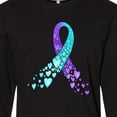 thumbnail image 4 of Inktastic Suicide Prevention Ribbon with Blue and Purple Hearts Long Sleeve T-Shirt, 4 of 5
