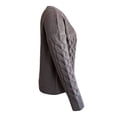 thumbnail image 3 of Suéter George para Mujer, con Cuello V ,Textura Grecas, Chenille Café Talla ECH, 3 of 4