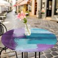 thumbnail image 6 of Purple Turquoise Oil Painting Round Tablecloth for 36-44 Inch Tables,Fitted Table Cover with Elastic Edge,Abstract Modern Geometric Waterproof Outdoor Table Cloth Protector for Patio Garden Dinner, 6 of 9