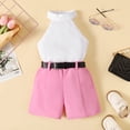 thumbnail image 2 of NZRVAWS 2T Toddler Baby Girls Summer Outfits Set 3T Girls Sleeveless Top Shorts Set Pink, 2 of 6