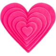thumbnail image 1 of Playfully Ever After 1 to 6 inch Multi-Size Pack 24pc Felt Hearts - Neon Pink, 1 of 5