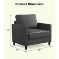 thumbnail image 3 of Welzona 33" Teddy Fabric Accent Chair, Comfy Reading Armchair for Living Room & Bedroom, Tool-Free Assembly, Grey, 3 of 9