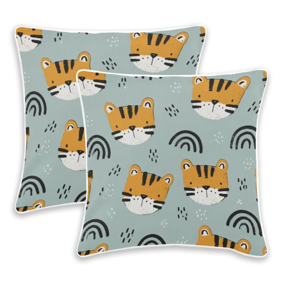 2 Pack Pillow Covers Pastel Mint Printed Decorative Pillow Case with Hidden Zipper, (No Pillow Insert)