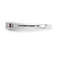 thumbnail image 3 of 14K White Gold Ring Band Gemstone Diamond Round Ruby Red, Size 8, 3 of 7