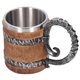 thumbnail image 3 of Taza hecha a mano, taza para beber de resina, taza de cerveza de acero inoxidable de roble, taza de barril de roble, la mejor en su clase, 3 of 12