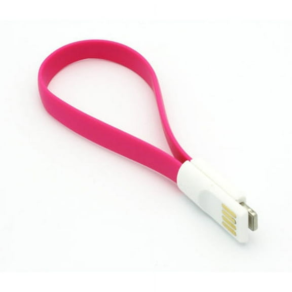 Pink Short Flat USB Cable Rapid Charger Sync Power Wire Data Transfer Cord Compatible With iPhone XS Max XR X 8 PLUS, iPad 9.7 G9A