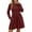 C-Wine231, variant on DHFJKG Sweater Dress For Women Bohemian Knit Ribbrd Solid Color Long Sleeve Round Neck Mini Dress With Pockets Versatile Dresses
