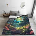 thumbnail image 5 of Fuzoiu Enchanted Forest Butterfly A Print Ultra-Soft Micro Fleece Blanket,All Seasons Flannel Throw, Lightweight Blanket for Bed, Sofa, Couch, Movie Night, Camping, and Travel-60"x50", 5 of 7