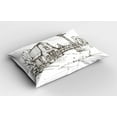 thumbnail image 2 of Ambesonne Windmill Pillow Sham 2 Pack, Rustic Farmhouse Barn, 36"x20", Dark Brown and White, 2 of 3