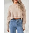 thumbnail image 2 of SUNSIOM Pull-Over Femme Couleur Unie/rayé Col Rond Manches Longues Ample Printemps Automne Décontracté Mode Urbaine, 2 of 6