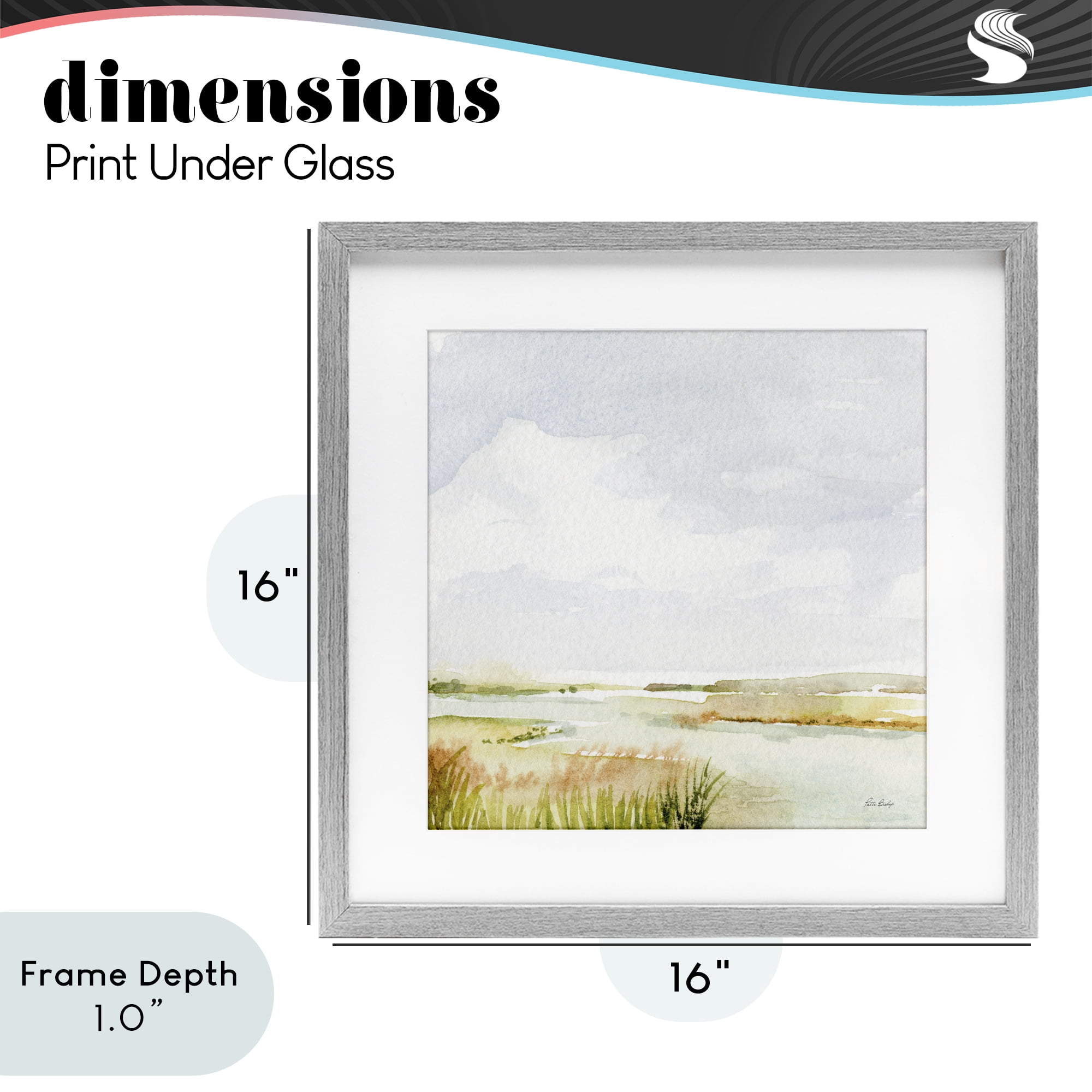 Stupell Industries Delicate Marsh Painting Gray Framed Print Under Glass, design by Patti Bishop