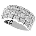 thumbnail image 3 of 10K White Gold Round & Baguette Diamond Wedding Band 12mm Statement Ring 2.35 CT, 3 of 5