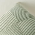 thumbnail image 3 of Set of 2 Sage Green Decorative Throw Pillow Covers 12x12 Inch Soft Corduroy Windmill Textured Striped Patchwork Cushion Cases for Sofa Bed Home Decor, 3 of 8