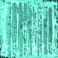 thumbnail image 1 of Ahgly Company Machine Washable Indoor Square Oriental Turquoise Blue Industrial Area Rugs, 5' Square, 1 of 4