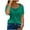 Green, variant on Fesfesfes Women Plus Size Tops Fashion Women's Summer V-Neck Casual Lace Patchwork Solid Caims Blouse Top Short Tshirts for Women XS(US:2)