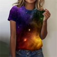thumbnail image 2 of Kaondbfi Delicate Arctic Light Print T Shirts Fashionable Summer Round Neck Short Sleeve Blouses Tops for Carnival, 2 of 6