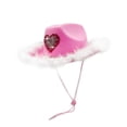 thumbnail image 3 of HNMKIU Children's Heart Themed Cowboy Hat for Casual Wear and Birthday Party Celebrations Pink,5-7 Years, 3 of 5
